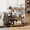 Black Paint + Retro Color, variant on Panapinka Bar Carts with 4-Tiers Storage Shelves，Mobile Bar Seving Carts On Wheels with Wine Rack and Glass Holder for Kitchen, Dining Room, Living Room