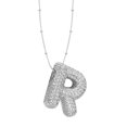 thumbnail image 2 of Collier Lettre Souris Sans Fil Incrusté de Cuivre Creux Collier Pendentif Alphabet Diamant, 2 of 4