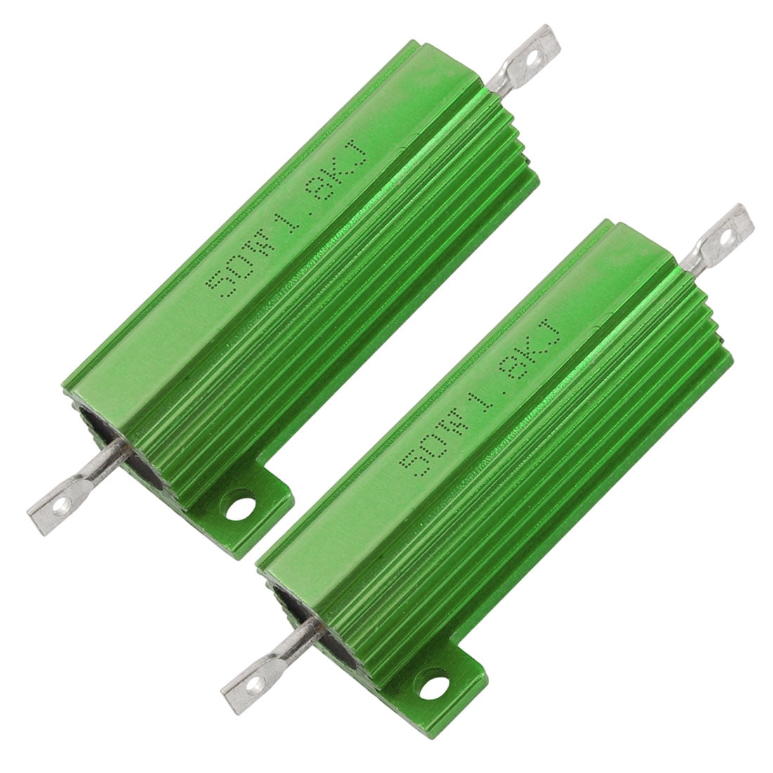uxcell 50W 100 Ohm 5% Aluminum Housing Resistor Screw Tap Chassis Mounted Aluminum Case Wirewound Resistor Load Resistors Green 2 pcs 