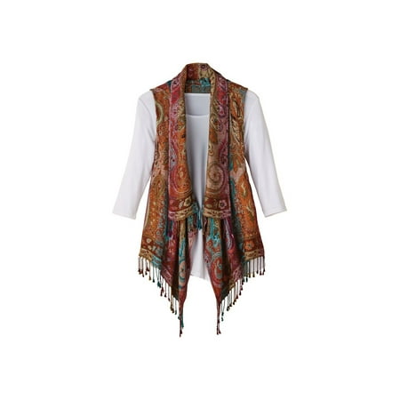 - Women's Lisbon Reversible Fringed Vest