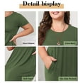 thumbnail image 4 of HAOMEILI Women Short Sleeve Loose Plain Maxi Dresses Casual Long Dresses with Pockets, 4 of 6