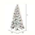 thumbnail image 3 of Vickerman 12' x 72" Flocked Atka Slim Artificial Christmas Tree, Warm White LED lights., 3 of 5