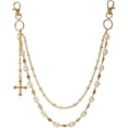 thumbnail image 1 of pitrice Fashion Wallet with Rhinestone Pearl Hip Chain Alloy Easy to Fade Golden with cross, 1 of 6