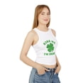 thumbnail image 6 of Original Kiss Me Im Irish Clover Micro Rib Racer Tank Top, 6 of 6