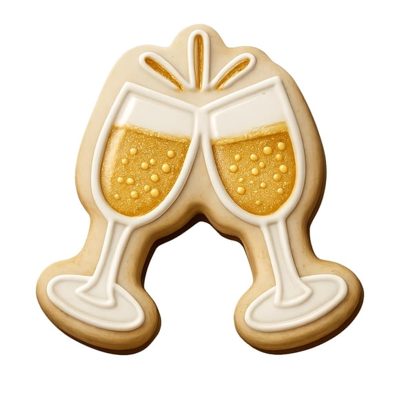 Champagne Toast Cookie Cutter - 4x3.4" Party Celebration Baking Fun