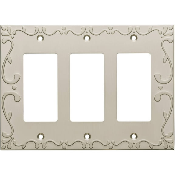 Franklin Brass W35079-SN-C Classic Lace Triple Decorator Wall Plate, Switch Plate & Cover - Satin Nickel