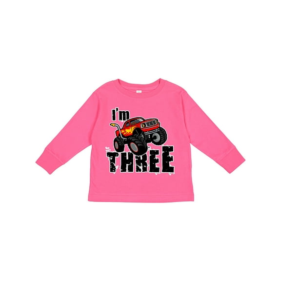 Inktastic Monster Truck 3rd Birthday Boys or Girls Long Sleeve Toddler T-Shirt
