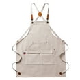 thumbnail image 6 of Reheyre Cross Back Thicken Painting Apron - Solid Color, Lace-Up Adjustable, Waterproof, Front Pockets, Drawing Gardening Apron for Adults, 6 of 8