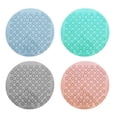 thumbnail image 5 of Wisremt Textured Surface Round Non Slip Shower Mat Anti Slip Bath Mats with Drain Hole in Middle for Shower Stall,Bathroom Floor,Showers 22 x 22 inches Blue, 5 of 6
