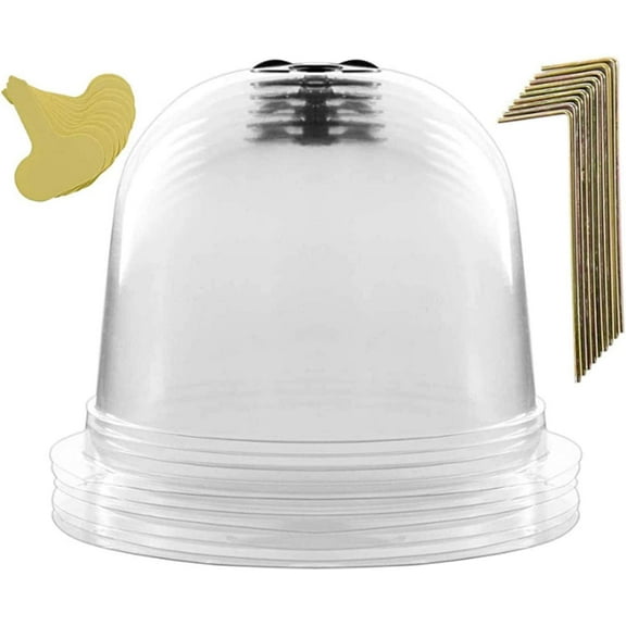 Namzi -a 6 Pack 10 inch Garden Cloche Plant Protector Bell, Reusable Garden Freeze Protection Cloche with 18 Pcs Ground Securing Peg and 10 Pcs Plant Labels for Fruits Vegetables Seedlings Warming