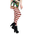 thumbnail image 2 of Seyurigaoka Christmas Leggings for Women Striped/Bear/Tree Print High Waisted Plus Size Ugly Christmas Holiday Party Tights Yoga Skinny Pants, 2 of 6
