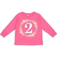 thumbnail image 3 of Inktastic 2nd Birthday Rose Wreath 2 Year Old Girl Girls Long Sleeve Toddler T-Shirt, 3 of 5
