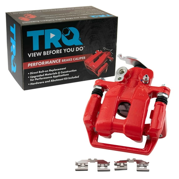 TRQ Rear Right Brake Caliper w/Bracket Performance Red Passenger Side Compatible with 2009-2014 Acura TSX 2008-2012 Honda Accord