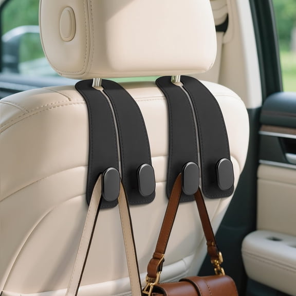 Bangbobby Car Purse Hook Purse Hook for Car Seats Headrest Car Seat Hooks,Heavy Duty Vehicle Organizer for Handbags, Groceries, Purses, Keep Car Tidy (Black, 2 Pack)