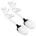 thumbnail image 2 of 2pcs Stainless Steel Stirring Spoons Hanging Cup Coffee Spoon Cat Dessert Scoop Tableware, 2 of 9