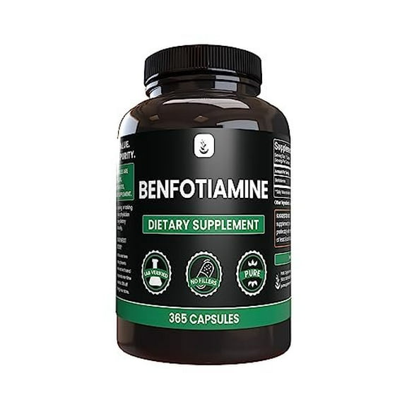 PURE ORIGINAL INGREDIENTS Benfotiamine 365 Capsules No Magnesium Or Rice Fillers, Always Pure