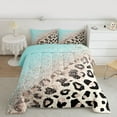 thumbnail image 2 of Castle Fairy Teens Gradient Cheetah Print Bedding Comforter Set 2pcs,Blue Brown Ombre Twin Comforter Sets Microfiber,Abstract Bling Glitter Breathable Bedding Set,Super Cozy Room Decor,Reversible, 2 of 8