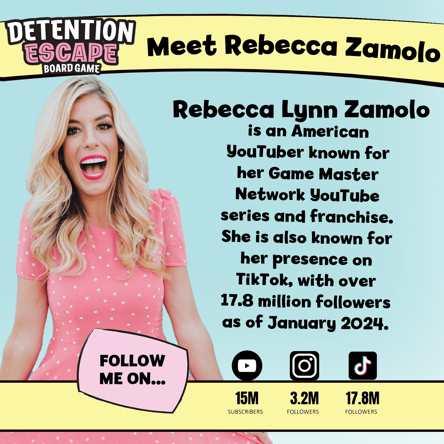 Rebecca Zamolo Detention Escape Board Game for Kids and Family , 2+ Players