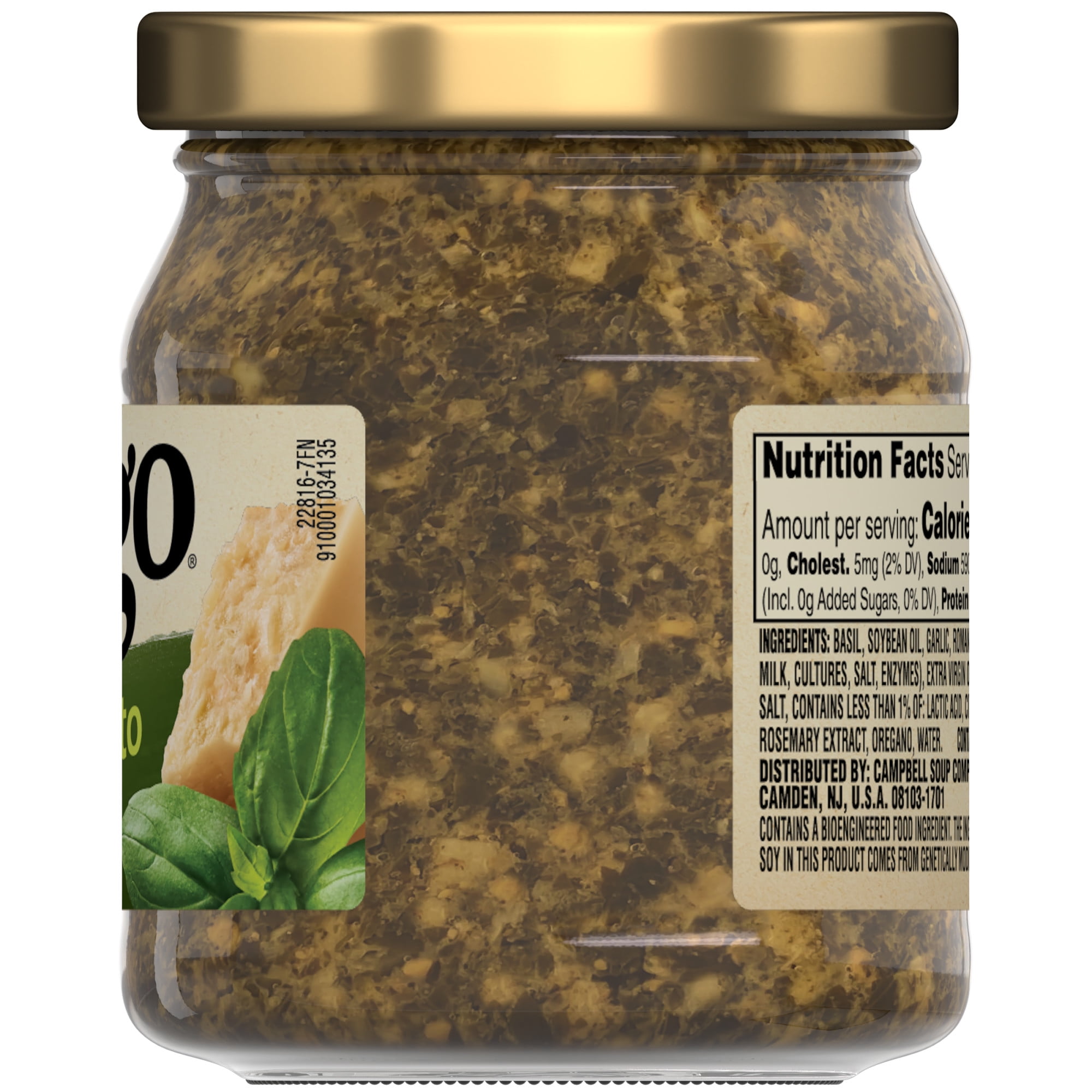 (2 pack) Prego Basil Pesto Sauce, 8 oz Jar