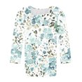 thumbnail image 5 of Blusas para las Mujeres Casual, 3/4 Manga Floral Estampado Camiseta de Moda Top Hecho de Poliéster Transpirable Suave para el Uso Diario de Primavera Otoño, Tops de Blusa para las Mujeres, 5 of 5