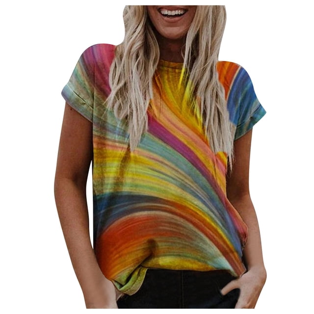 T-Shirt à Col en V Femme Mode Décontractée Grande Taille Paysage Fleurs Impression T-Shirt à Col en V Hauts Femmes Hauts Grande Taille Hauts à Col en V pour Femmes T-Shirts Grande Taille pour Femmes