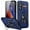 Blue, variant on ANTSHARE for Samsung Galaxy S23 FE Case,[1* Tempered Glass Screen Protector & Slide Camera Protector] Built-in Rotatable Kickstand Ring Shockproof Phone Case for Galaxy S23 FE 5G 2023 - Black
