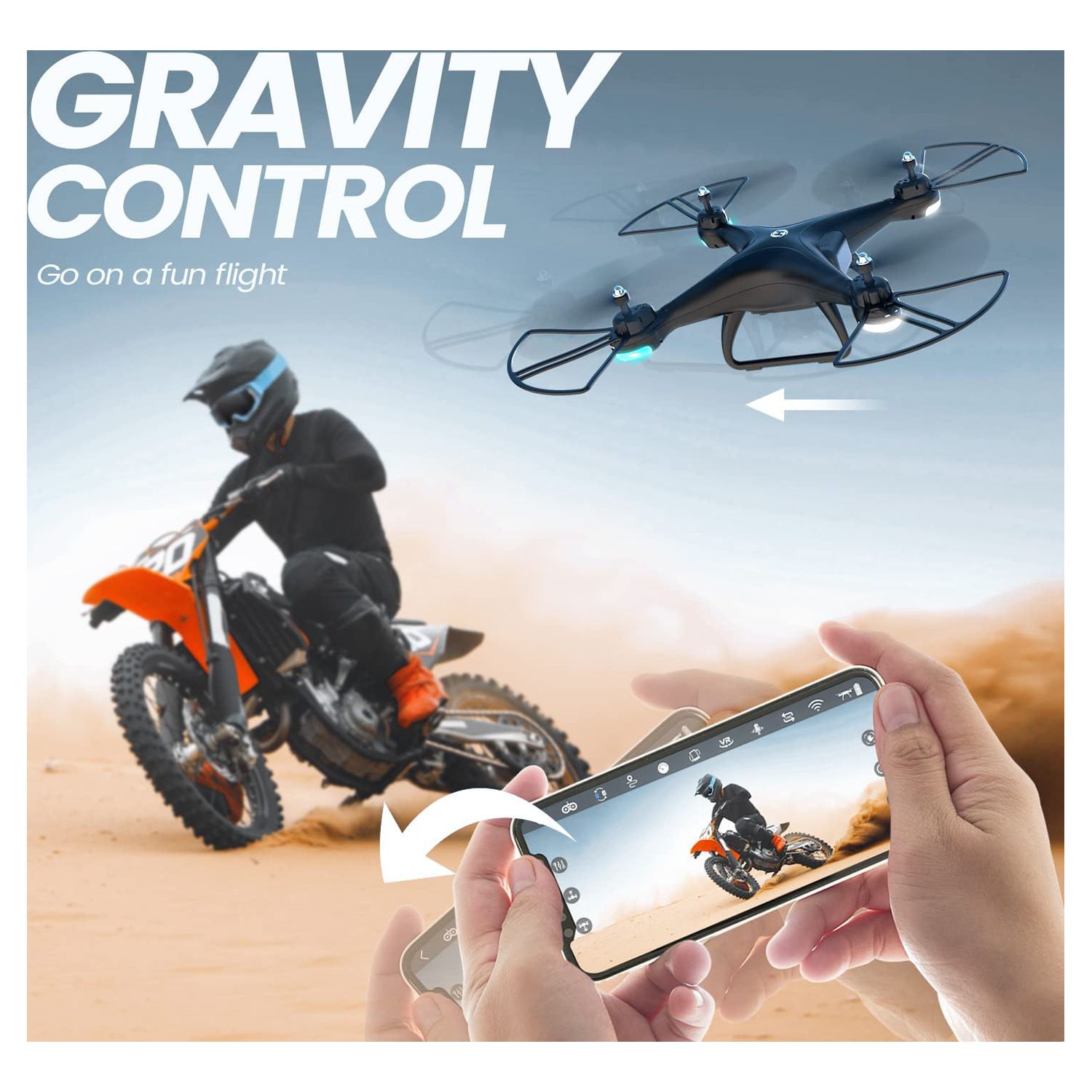 Holy Stone Drone with Camera and Video 1080P 120° Wide-Angle WiFi RC Quadcopter for kids beginners Altitude Hold Headless Mode 3D Flips - image 9 of 10