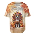 thumbnail image 2 of Happy Thanksgiving Boston Terrier Turkey Costume Pumpkins Autumn Leaves All Over Print 3D Baseball Shirt Gentleman Dog Lover Gifts Softball Sport - 13014, 2 of 6