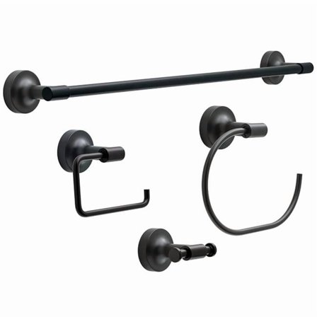Liberty Hardware VOI64-MB Bathroom Package Kit, Matte Black - 4 Piece