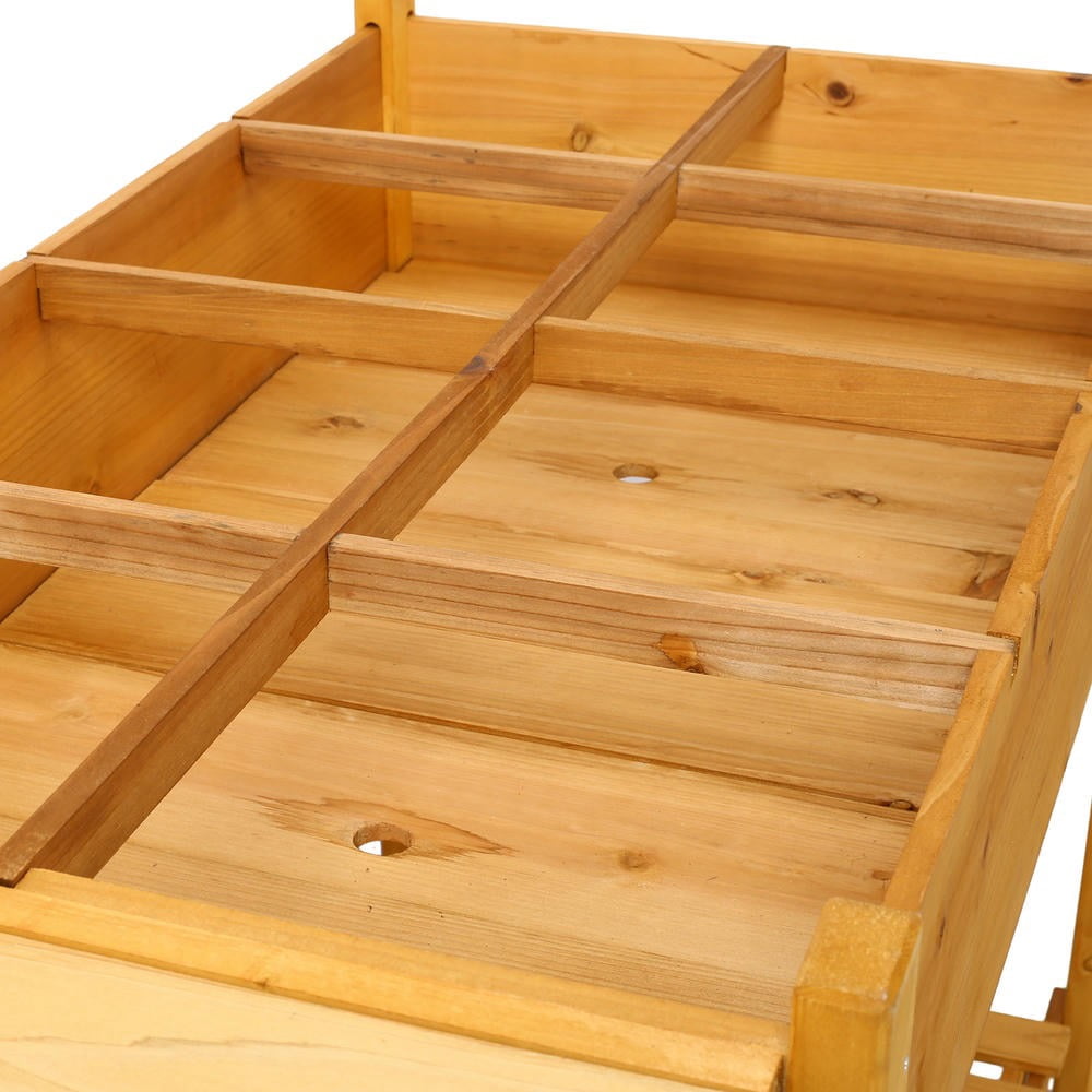 Barara King Planter Raised Garden Boxes Outdoor, Large Raised Garden Beds,8 Pockets Horticulture Raised Garden Bed with Foldable Side Table and Storage Shelf for Herb/Vegetables/Flowers