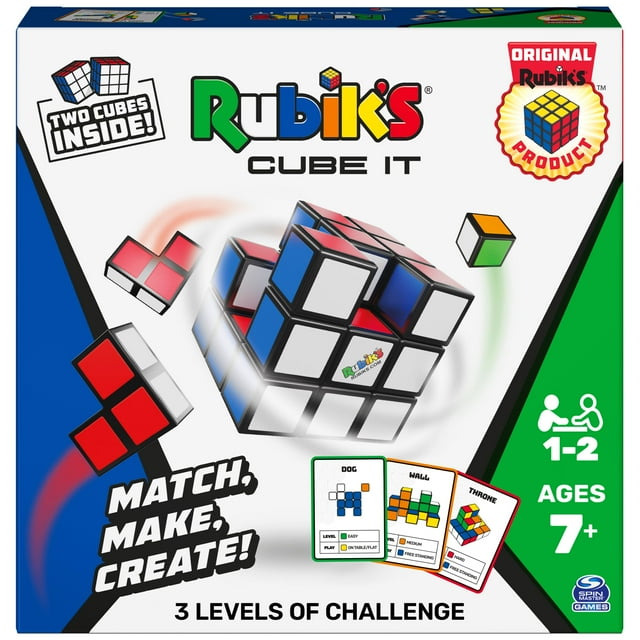 Rubik's Cube It Juego de mesa con secuencia de rompecabezas 3D para 2 jugadores Alivio del estrés Juguete inquieto Cubo de actividades Viaje Adolescente Idea de regalo para adultos y niños de 7 años e