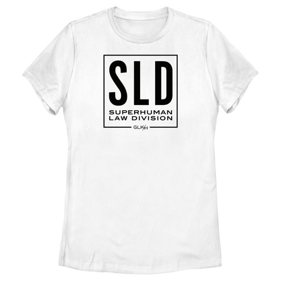 Women's She-Hulk: Attorney at Law Black SLD Logo  Graphic Tee White X Large