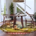 thumbnail image 4 of Round Area Rug 8 Ft, Farmhouse Rooster Washable Non-Slip Circle Carpet for Living Room/Bedroom, Vintage Rustic Plants Oil Painting Collection Low-Profile Large Area Rugs for Indoor, 4 of 7