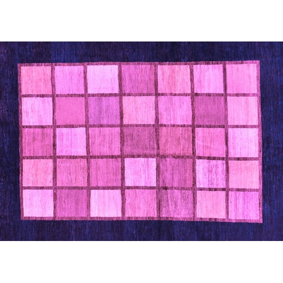 Ahgly Company Indoor Rectangle Oriental Purple Modern Area Rugs, 4' x 6'