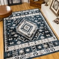thumbnail image 2 of Beyamis 6x9 Area Rugs, Warm Vintage Bohemia Large Persian Non-Slip Washable Rug – Rugs for Living Room, Kitchen & Bedroom, Room Decor, Geometry Design, Blue/Black, 2 of 6