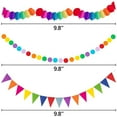 thumbnail image 5 of Suministros de decoración para fiestas, 21 piezas de flores de pompones de papel multicolor, abanico de bolas, pancarta triangular, guirnaldas para fiesta de cumpleaños, carnaval de fiesta mexicana ER, 5 of 5
