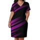 thumbnail image 2 of Vestido de rayas fucsia y negro brillante con elegante vestido de noche con cremallera, nuevos vestidos para fiestas, 2 of 6
