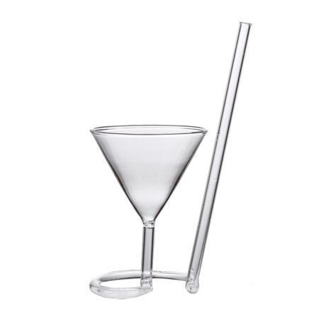 

Kohagoki Creative Vampire Filter Red Wine Glass Long Tail Cocktail Straw Wine Glass Rotating Martini Glass Transparent Red Wine Glass Wine Cup