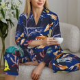 thumbnail image 6 of Uemuo Sea Inhabitans and Herb Pattern Womens Pajama Sets,PJ Set for Women,Pajamas for Women Logo,Long Sleeve Pajama Set for Women,Soft Long Sleeve Top With Pants-Small, 6 of 9