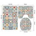thumbnail image 3 of Multicolor Ethnic Geometric Patchwork Pattern Bathroom Rugs Sets 3 Piece,Toilet Cover Set,Absorbent Non Slip Bathroom Mats Sets with U-Shaped Contour Rug Toilet Rug Set, 3 of 5