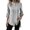 Gray, variant on Women's Textured Stand Collar Tunic Blouses Roll Tab Long Sleeve Button Down Shirts Side Slit Loose Casual Work Blouses Fall Fashion Tops White
