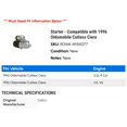thumbnail image 2 of Starter - Compatible with 1996 Oldsmobile Cutlass Ciera, 2 of 2