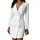 thumbnail image 2 of Conjunto de chaqueta fina de color liso con gabardina cruzada, ropa cómoda, duradera y sencilla para mujer, 2 of 5