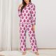 thumbnail image 2 of Fotbe Groovy Pink Disco Balls Conjunto de Pijama de Manga Larga para Mujer con Estampado, Ropa de Dormir de 2 Piezas, Conjunto de Casa Suave y Cómodo con Bolsillos-Medium, 2 of 7