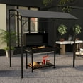 thumbnail image 2 of Outsunny 7' x 5' BBQ Grill Gazebo Tent with Steel Frame Hooks Charcoal Grey, 2 of 10