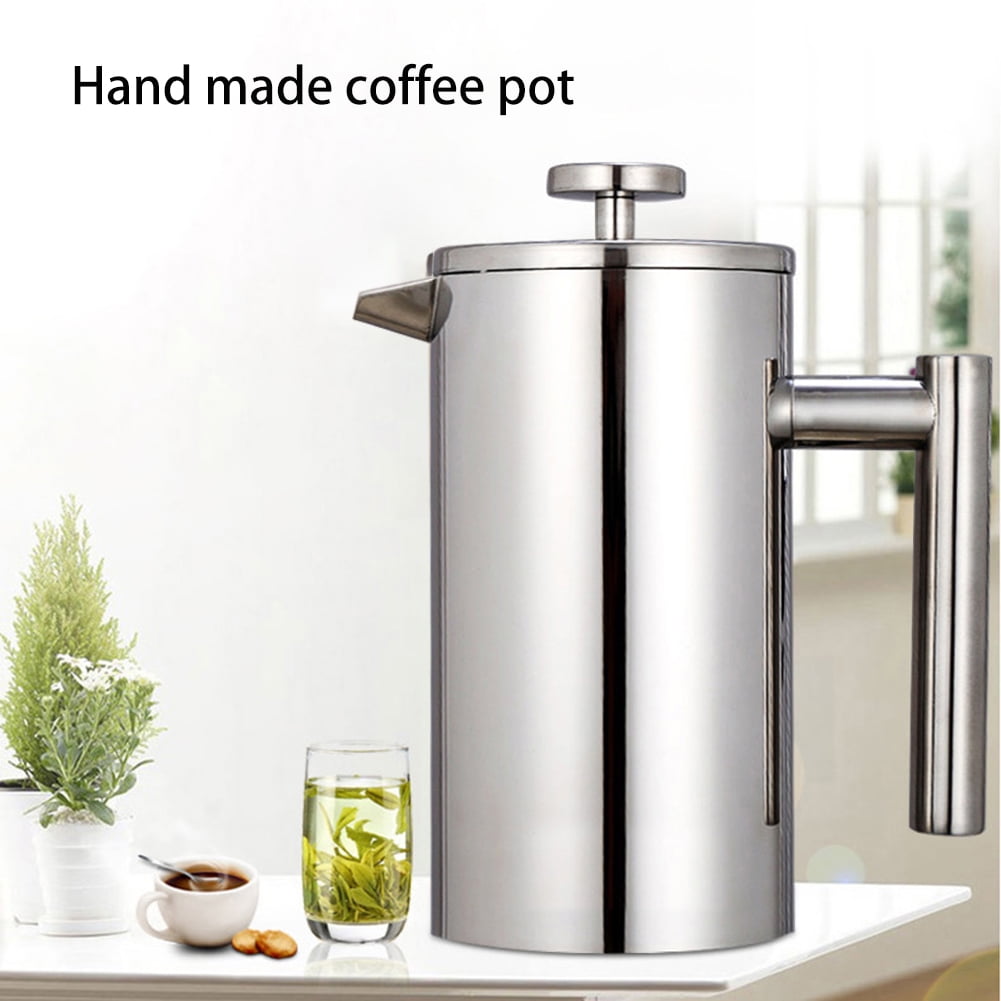 350/800/1000ml Stainless Steel Glass Tea Coffee Cup french Plunger Press Maker M 