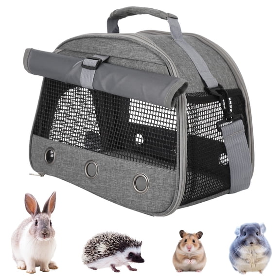 Portable Small Animal Pet Carrier Bag, 13.8 in Rabbit Carrier Bag with Transparent Window, Breathable Mesh, Soft Interior, Long-lasting Polyester, Lightweight Guinea Pig Travel Carrier