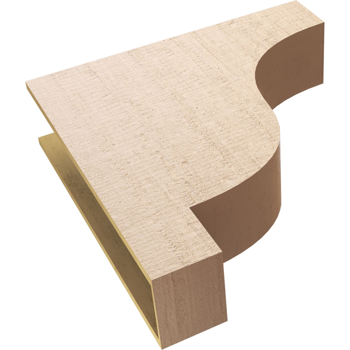 9"W x 36"D x 36"H Thin Newport Rough Cedar Woodgrain TimberThane Corbel, Primed Tan