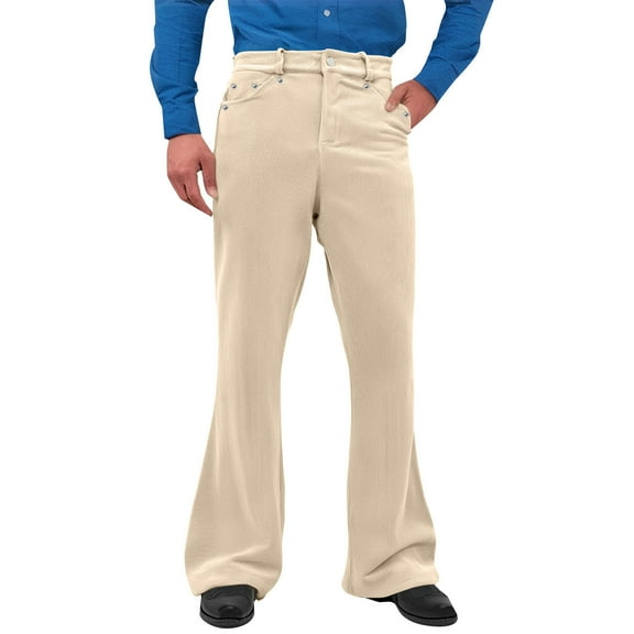 Men's Corduroy Vintage Bell Bottom Pants 70s, Disco Stretchy Flared Pants Fit 60s 70s Outfits for Men, Mens Bell Bottom Jeans