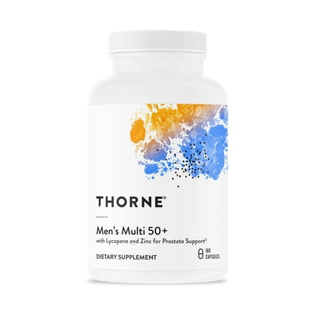 THORNE - Men s Multi 50+ - Comprehensive Daily Multivitamin with Vitamins A  B6  B12  C  D  E  Zinc & More - Support Heart  Brain  Prostate  Muscle & Immune Health* - 180 Capsules